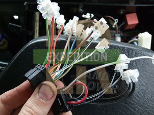 Connectors ready to attach to the dashboard loom